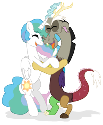 Size: 3192x3864 | Tagged: safe, artist:tagman007, discord, princess celestia, alicorn, pony, cute, dislestia, female, male, shipping, straight