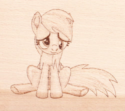 Size: 1144x1016 | Tagged: safe, artist:malte279, derpy hooves, craft, cute, derpabetes, pyrography, traditional art