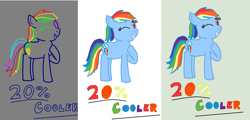 Size: 1422x681 | Tagged: safe, artist:duskbelle2310, artist:nightshadowmlp, color edit, derpibooru import, edit, rainbow dash, pegasus, pony, colored, process, raised hoof, text