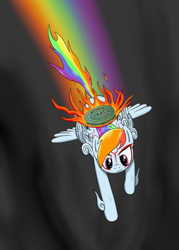 Size: 914x1280 | Tagged: safe, artist:amaterasu dash, derpibooru import, rainbow dash, pegasus, pony, crossover, fire, okami, solo, video game