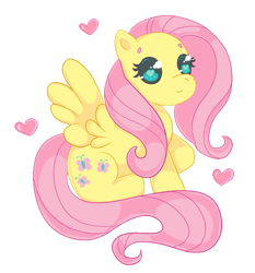 Size: 778x835 | Tagged: safe, artist:nekocakeart, fluttershy, pegasus, pony, heart, simple background, solo, transparent background