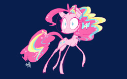 Size: 1152x720 | Tagged: dead source, safe, artist:yuji8sushi, pinkie pie, earth pony, pony, ethereal mane, rainbow power, raised hoof, solo, starry mane