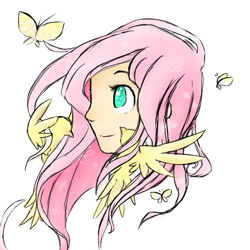 Size: 512x512 | Tagged: safe, artist:zephyrenn, fluttershy, human, humanized, solo, winged humanization