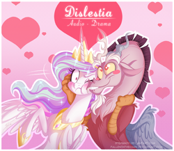 Size: 1100x953 | Tagged: safe, artist:falleninthedark, artist:stepandy, discord, princess celestia, alicorn, pony, dislestia, female, male, shipping, straight