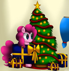Size: 1498x1538 | Tagged: safe, artist:king-sombrero, pinkie pie, earth pony, pony, christmas, female, mare, pink coat, pink mane, solo