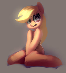 Size: 1318x1465 | Tagged: safe, artist:derekireba, applejack, earth pony, pony, anatomically incorrect, incorrect leg anatomy, pixiv, simple background, solo