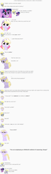 Size: 855x2923 | Tagged: safe, artist:dziadek1990, derpy hooves, dinky hooves, twilight sparkle, body swap, conversation, cute, emote story, emotes, laughing, reddit, slice of life, teeth, text