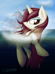 Size: 3243x4317 | Tagged: safe, artist:iflysna94, rarity, pony, unicorn, absurd resolution, ocean, signature, solo, water