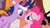 Size: 960x540 | Tagged: safe, derpibooru import, screencap, pinkie pie, twilight sparkle, earth pony, pony, it's about time, awkward smile, crazy eyes