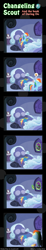 Size: 600x3263 | Tagged: safe, artist:vavacung, derpibooru import, daring do, rainbow dash, changeling, pegasus, pony, comic:changeling-scout, book, cider, comic, pointy ponies, portal, this will end in tears