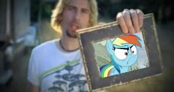 Size: 444x236 | Tagged: safe, derpibooru import, rainbow dash, human, tanks for the memories, exploitable meme, irl, irl human, look at this photograph, meme, nickelback, photo