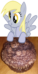 Size: 967x1885 | Tagged: safe, artist:ponylover88, derpy hooves, brown, food, muffin, photoshop, scrunchy face, simple background, transparent background