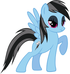 Size: 5706x6000 | Tagged: safe, artist:slb94, derpibooru import, rainbow dash, pegasus, pony, absurd resolution, emodash, frown, gothic, simple background, solo, transparent background, unamused, vector