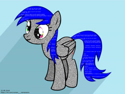 Size: 4096x3072 | Tagged: safe, artist:rony ram, derpy hooves, pegasus, pony, blue screen of death, female, mare, recolor, simple background, solo