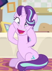 Size: 520x716 | Tagged: safe, screencap, starlight glimmer, pony, unicorn, a horse shoe-in, cropped, shrunken pupils, solo