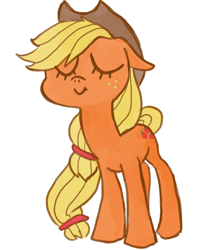 Size: 3300x3900 | Tagged: safe, artist:gurne0, applejack, earth pony, pony, eyes closed, floppy ears, simple background, solo