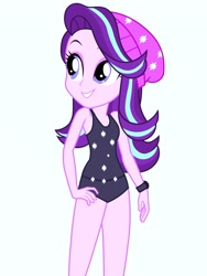 Size: 1536x2048 | Tagged: safe, artist:draymanor57, starlight glimmer, equestria girls, clothes, one-piece swimsuit, sleeveless, swimsuit, swimsuit edit