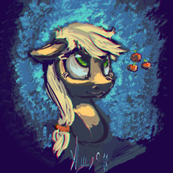 Size: 4000x4000 | Tagged: safe, artist:alumx, applejack, earth pony, pony, apple, cutie mark, head, solo