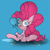 Size: 1024x1024 | Tagged: safe, artist:mr. rottson, pinkie pie, earth pony, pony, balloon, blue, cutie mark, sitting