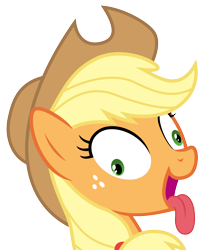 Size: 4900x6000 | Tagged: safe, artist:magister39, applejack, earth pony, pony, absurd resolution, derp, silly, silly pony, simple background, solo, tongue out, transparent background, vector, who's a silly pony