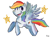 Size: 614x453 | Tagged: safe, artist:rorakkusu, derpibooru import, rainbow dash, pegasus, pony, backwards cutie mark, smiling, solo