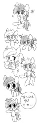 Size: 600x2000 | Tagged: safe, artist:joycall6, derpibooru import, rainbow dash, pegasus, pony, doodle, korean, monochrome