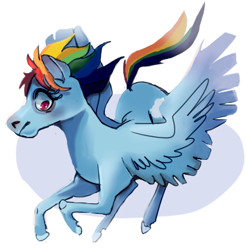 Size: 365x369 | Tagged: safe, artist:rorakkusu, derpibooru import, rainbow dash, pegasus, pony, hoers, solo