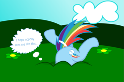 Size: 835x552 | Tagged: safe, artist:flareblitzfury, derpibooru import, rainbow dash, pegasus, pony, detailed background, female, mare, solo