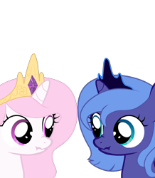 Size: 848x972 | Tagged: safe, artist:camtwosix, derpibooru exclusive, princess celestia, princess luna, alicorn, pony, cewestia, filly, looking at each other, pink-mane celestia, scrunch battle, scrunchy face, simple background, sisters, stare, staring contest, transparent background, woona