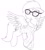 Size: 797x886 | Tagged: safe, artist:mcsadat, derpibooru import, rainbow dash, pegasus, pony, clothes, glasses, monochrome, shirt, solo