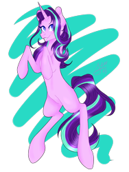 Size: 1200x1600 | Tagged: safe, artist:zima, starlight glimmer, pony, unicorn, floating, looking at you, paint tool sai, simple background, smiling, solo, wallpaper