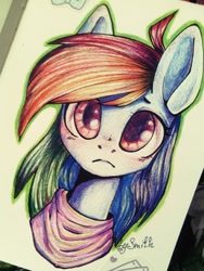 Size: 768x1024 | Tagged: safe, artist:yanshiki, derpibooru import, rainbow dash, pegasus, pony, solo, traditional art