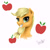 Size: 1500x1500 | Tagged: safe, artist:queen-snowflake, applejack, earth pony, pony, apple, female, mare, solo