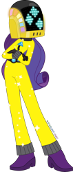 Size: 1466x3442 | Tagged: safe, artist:sigmastarlight, rarity, equestria girls, rainbow rocks, clothes, crossed arms, daft punk, daft rarity, helmet, hidden face, reference, simple background, solo, transparent background, vector