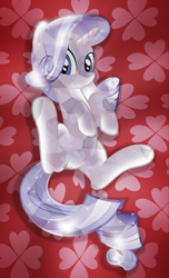 Size: 4988x8192 | Tagged: safe, artist:rainbownspeedash, rarity, crystal pony, pony, unicorn, absurd resolution, crystallized, looking at you, on back, solo, vector