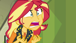 Size: 1920x1080 | Tagged: safe, screencap, sunset shimmer, better together, equestria girls, forgotten friendship, angry, furious, geode of empathy, magical geodes, shrunken pupils, solo, yelling