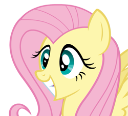 Size: 629x574 | Tagged: safe, artist:themightyshizam, fluttershy, pegasus, pony, female, mare, smiling, solo