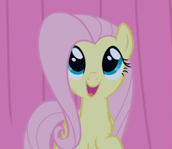 Size: 1081x935 | Tagged: safe, screencap, fluttershy, pegasus, pony, filli vanilli, happy, looking up, smiling, solo