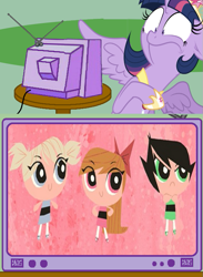 Size: 561x767 | Tagged: safe, derpibooru import, twilight sparkle, twilight sparkle (alicorn), alicorn, pony, exploitable meme, female, mare, meme, obligatory pony, the powerpuff girls, tv meme