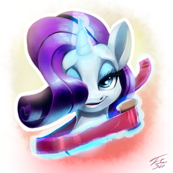 Size: 700x700 | Tagged: safe, artist:tsitra360, rarity, pony, unicorn, bedroom eyes, female, magic, mare, solo