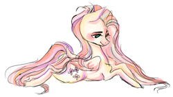 Size: 566x320 | Tagged: safe, artist:cutencreatures, fluttershy, pegasus, pony, female, mare, pink mane, solo, yellow coat