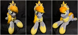 Size: 2000x900 | Tagged: safe, artist:burgunzik, derpy hooves, pony, irl, muffin queen, photo, plushie, prone, solo