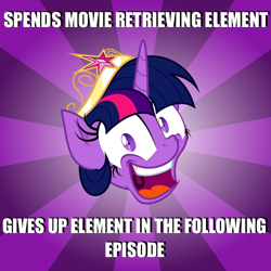 Size: 600x600 | Tagged: safe, derpibooru import, twilight sparkle, twilight sparkle (alicorn), alicorn, pony, equestria girls, advice meme, advice twilicorn, big crown thingy, exploitable meme, female, logic, mare, meme, solo