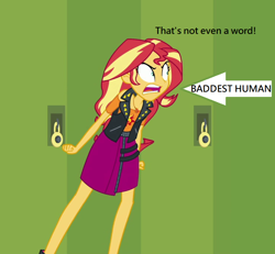 Size: 730x674 | Tagged: safe, edit, edited screencap, screencap, sunset shimmer, better together, equestria girls, forgotten friendship, abuse, angry, background pony strikes again, cropped, downvote bait, op is a cuck, op is trying to start shit, op is wrong, shimmerbuse, solo, worst human