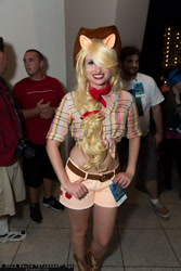 Size: 1365x2048 | Tagged: artist needed, safe, applejack, human, 2013, cosplay, dragoncon, front knot midriff, irl, irl human, midriff, photo, solo