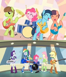 Size: 867x1017 | Tagged: safe, derpibooru import, screencap, applejack, fluttershy, pinkie pie, rainbow dash, rarity, pony, equestria girls, party pooped, rainbow rocks, comparison, george harrison, john lennon, lonely hearts, northern song, paul mccartney, ponified, strawberry fields, the beatles, the rainbooms