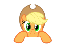 Size: 2200x1529 | Tagged: safe, artist:kuren247, applejack, earth pony, pony, looking at you, peeking, simple background, solo, transparent background, vector