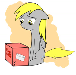 Size: 1277x1250 | Tagged: safe, artist:wyezee, derpy hooves, pony, abstract background, atg 2012, food, muffin, oven