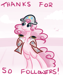 Size: 500x600 | Tagged: safe, artist:alipes, pinkie pie, earth pony, pony, ask, ask pinkie pierate, bicorne, bipedal, clothes, hat, pirate, solo, tumblr