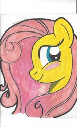 Size: 1024x1687 | Tagged: safe, artist:theartistsora, fluttershy, pegasus, pony, female, mare, solo, traditional art